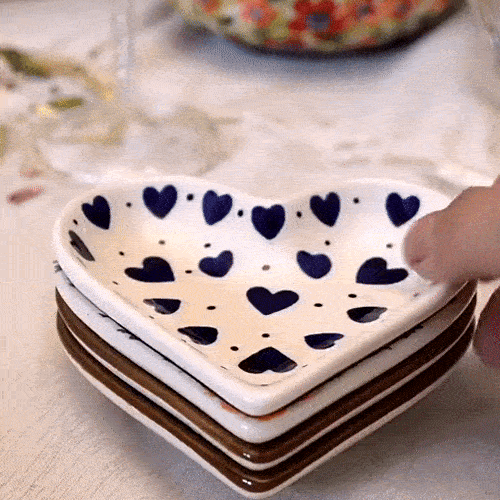 2 Heart-Shaped Ceramic Dish